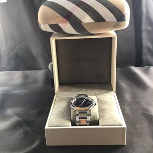 Burberry watch & glasses case.